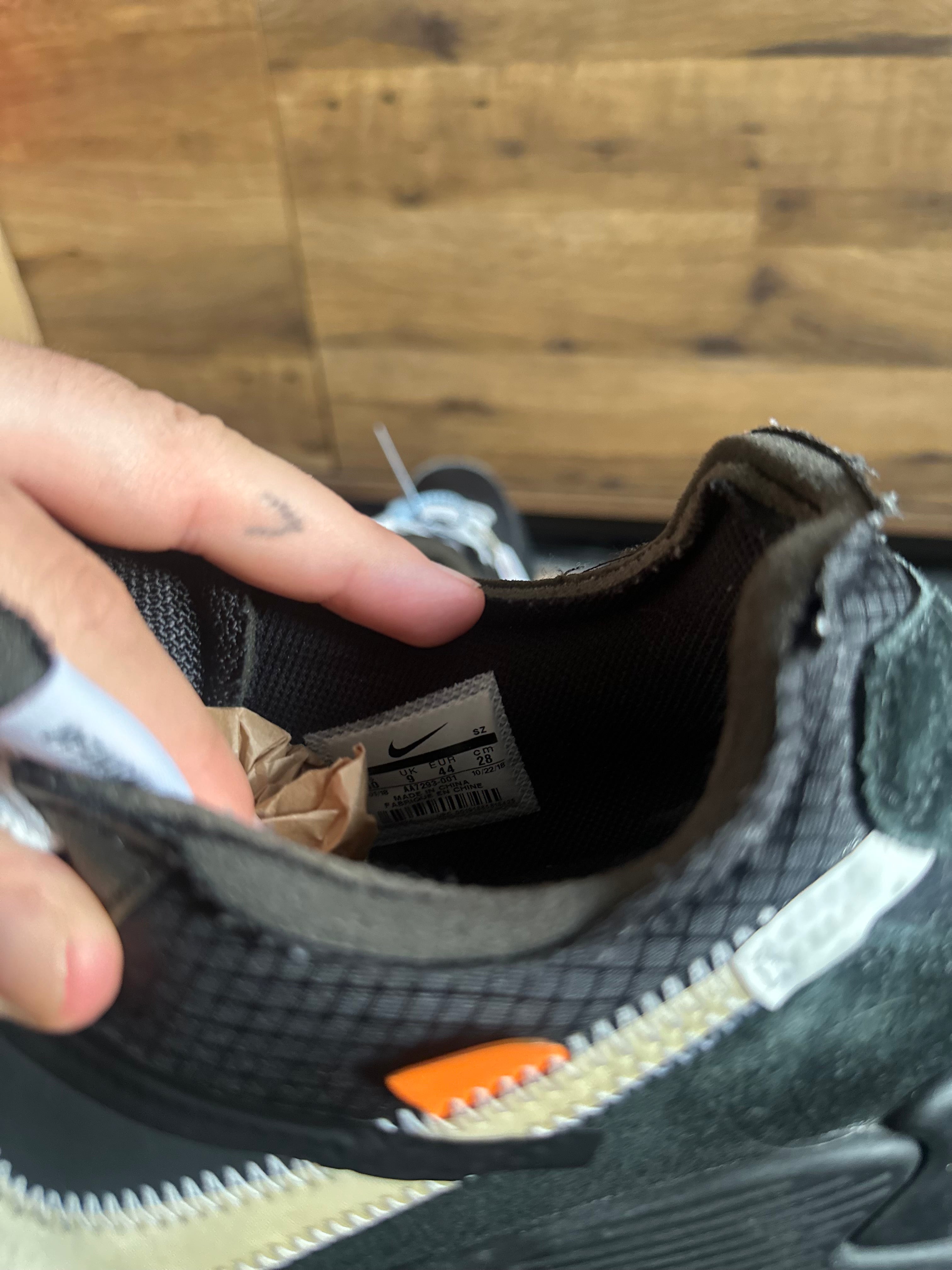 Nike Air Max 90 Off-White “Black ” U.K. 9