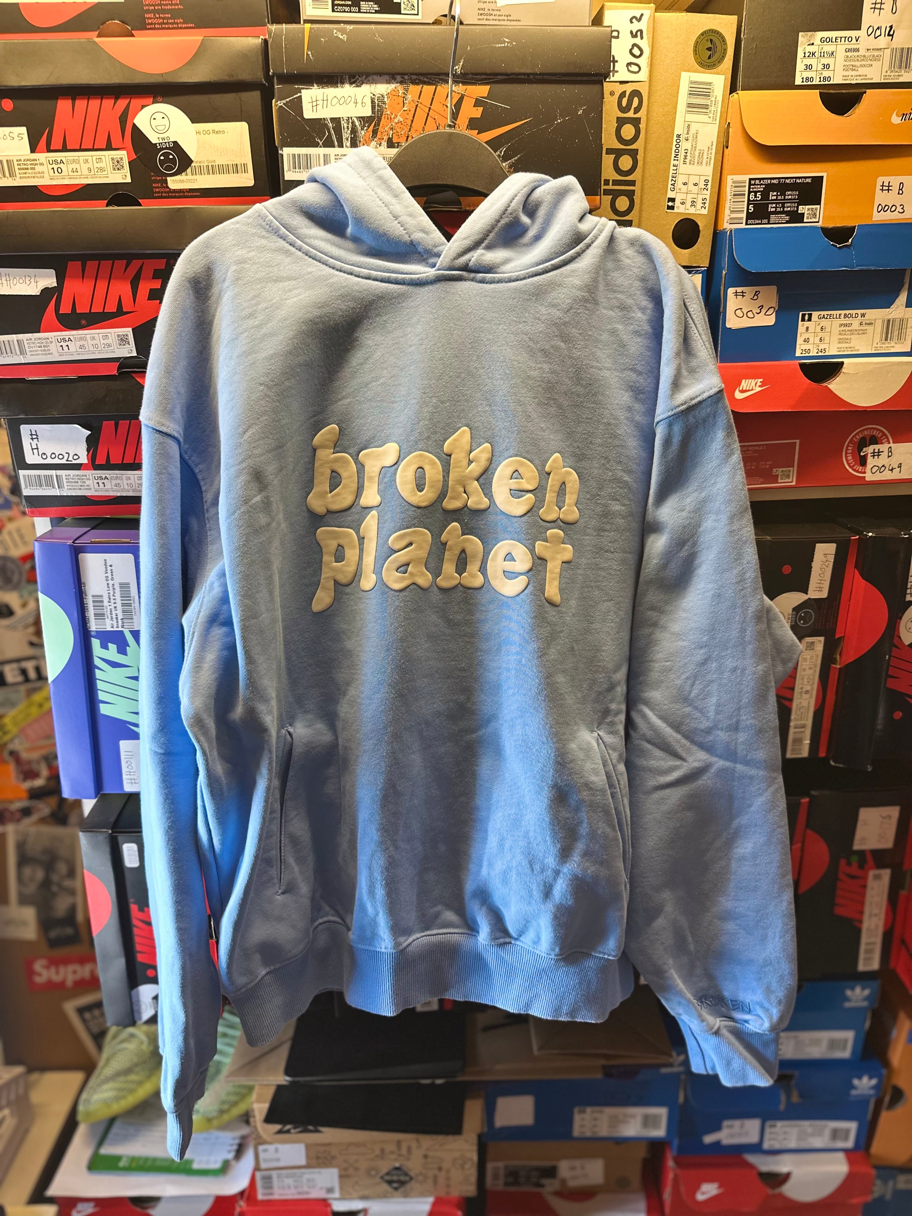 Broken Planet Hoodie “Baby blue Basic Logo Collectors Only” Size Large