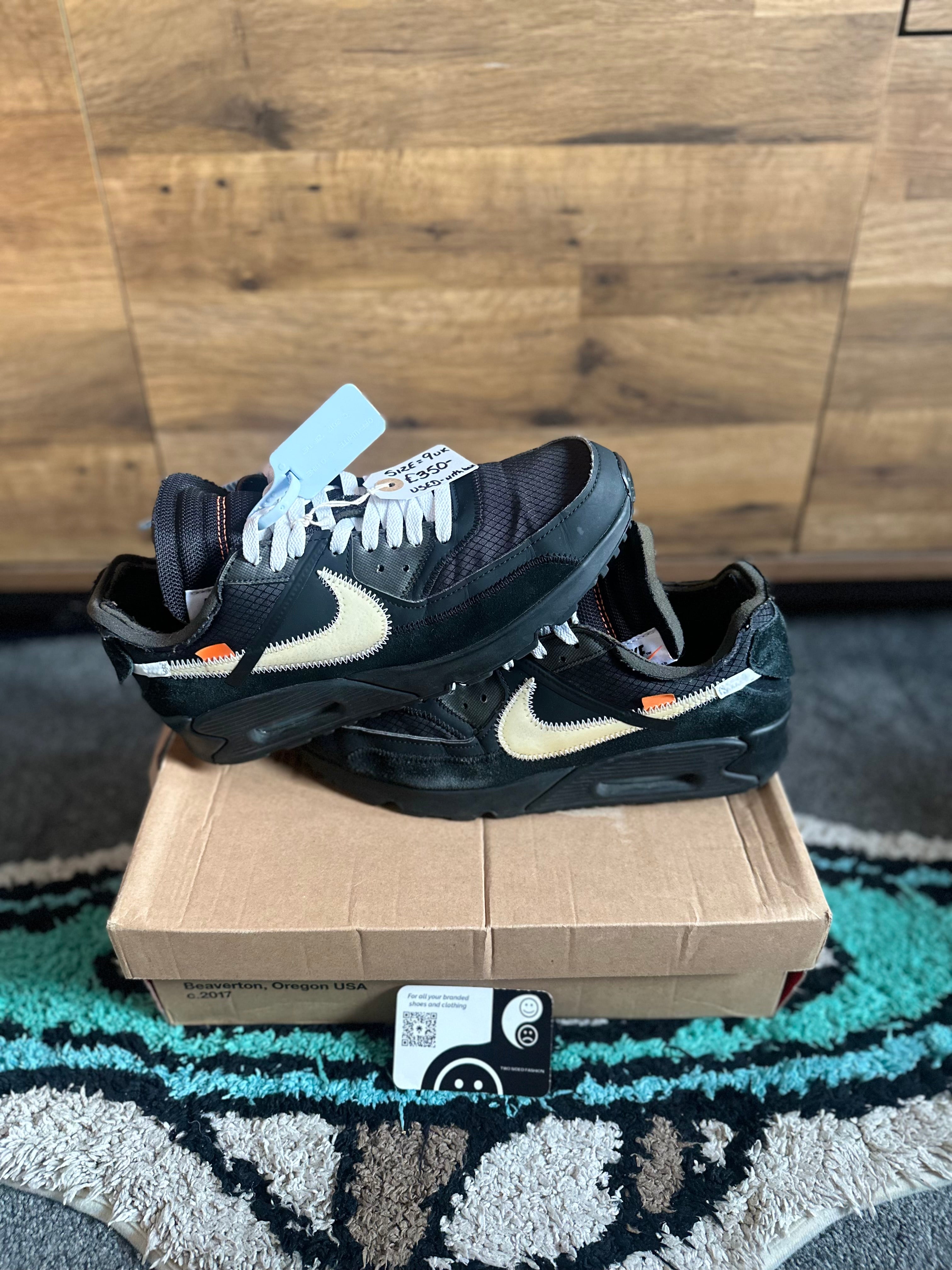 Nike Air Max 90 Off-White “Black ” U.K. 9
