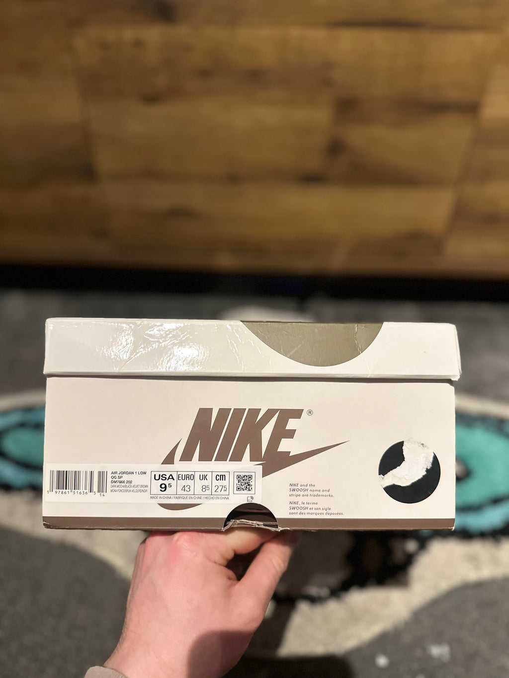 Nike Air Jordan 1 Travis Scott “Velvet Brow ” U.K. 8.5