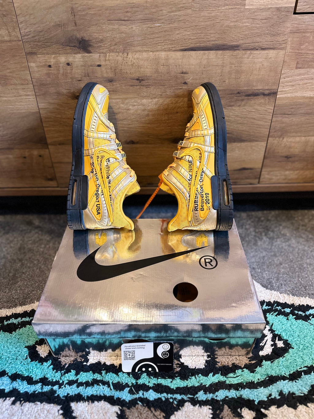 Nike Air Dunk Rubber Dunk Off-White “Off-White University Gold ” U.K. 8