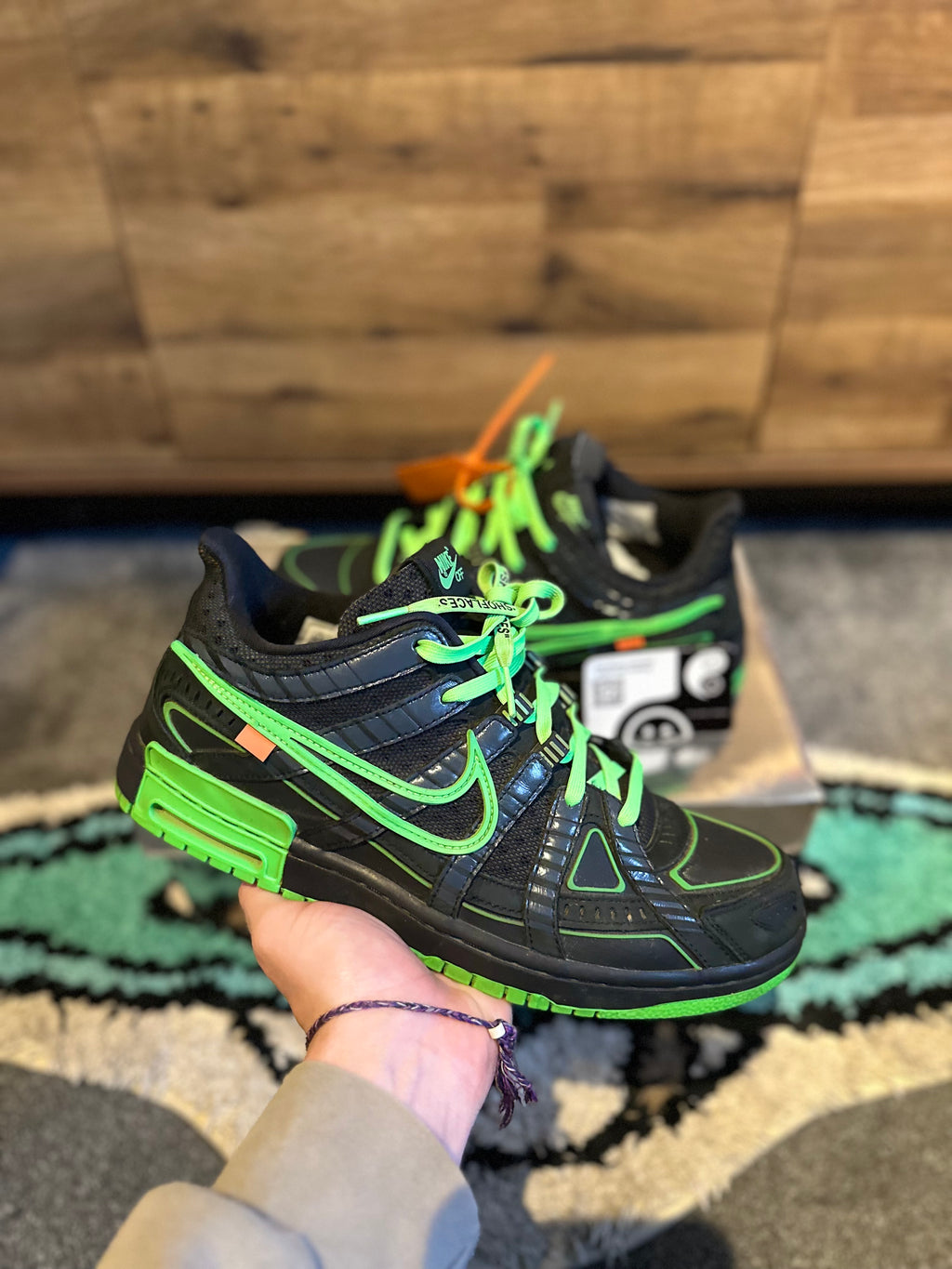 Nike Air Dunk Rubber Dunk Off-White “Off-White Green Strike ” U.K. 10.5