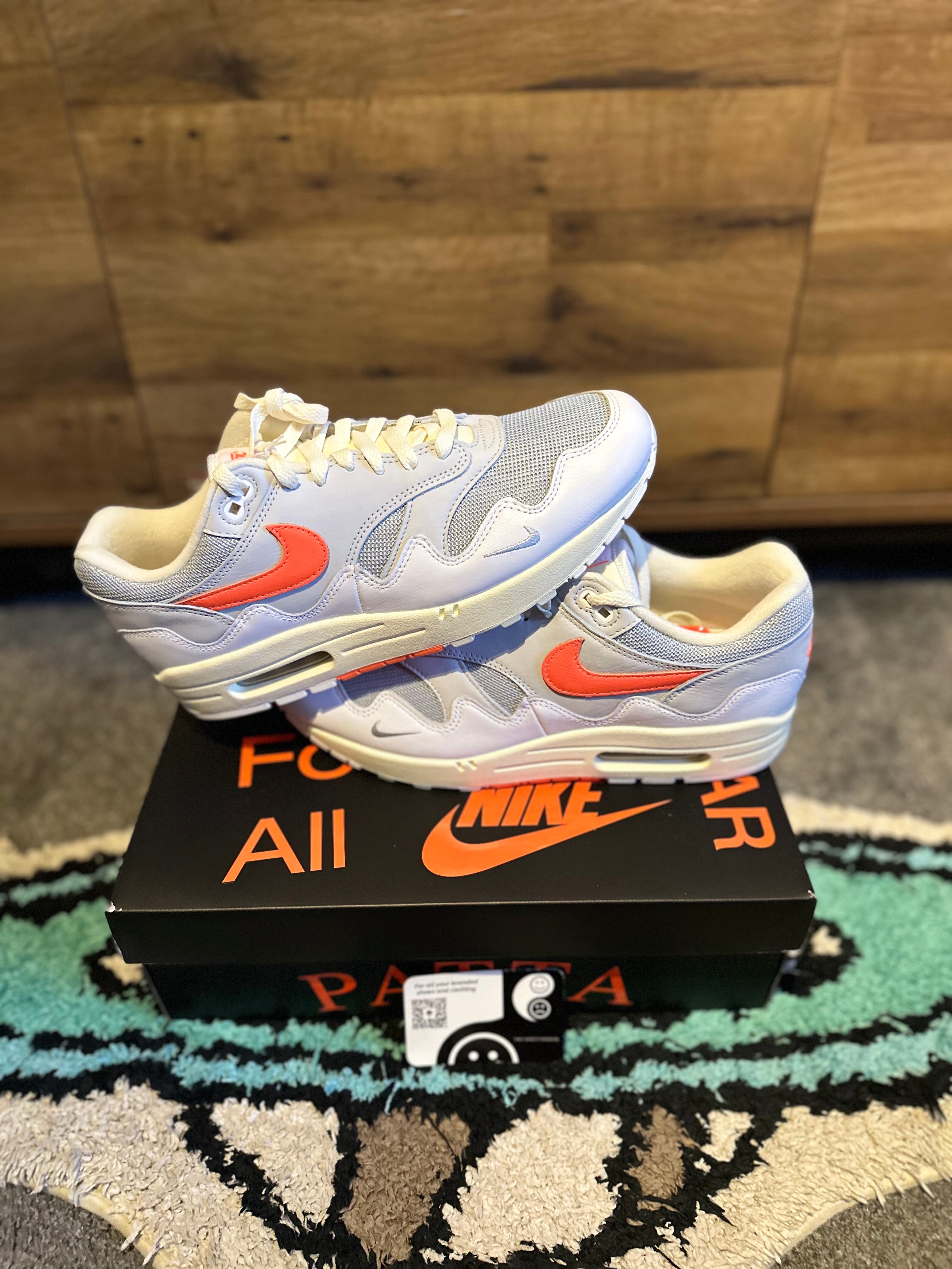 Nike air max 1 “Patta Waves White Hyper Crimson ” MULTIPLE SIZES AVAILABLE