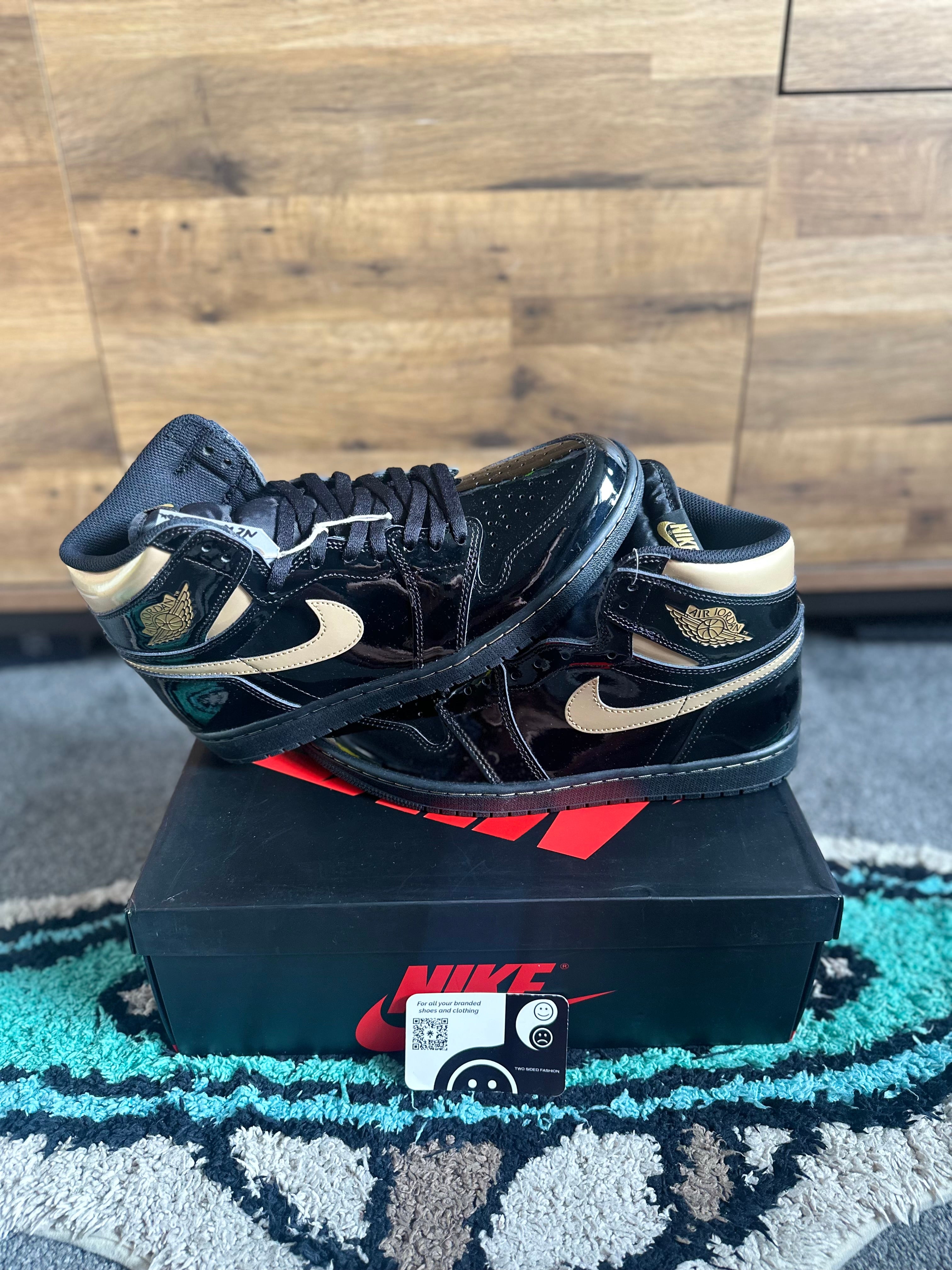 Jordan 1 Retro High “Black Metallic Gold” U.K. 9