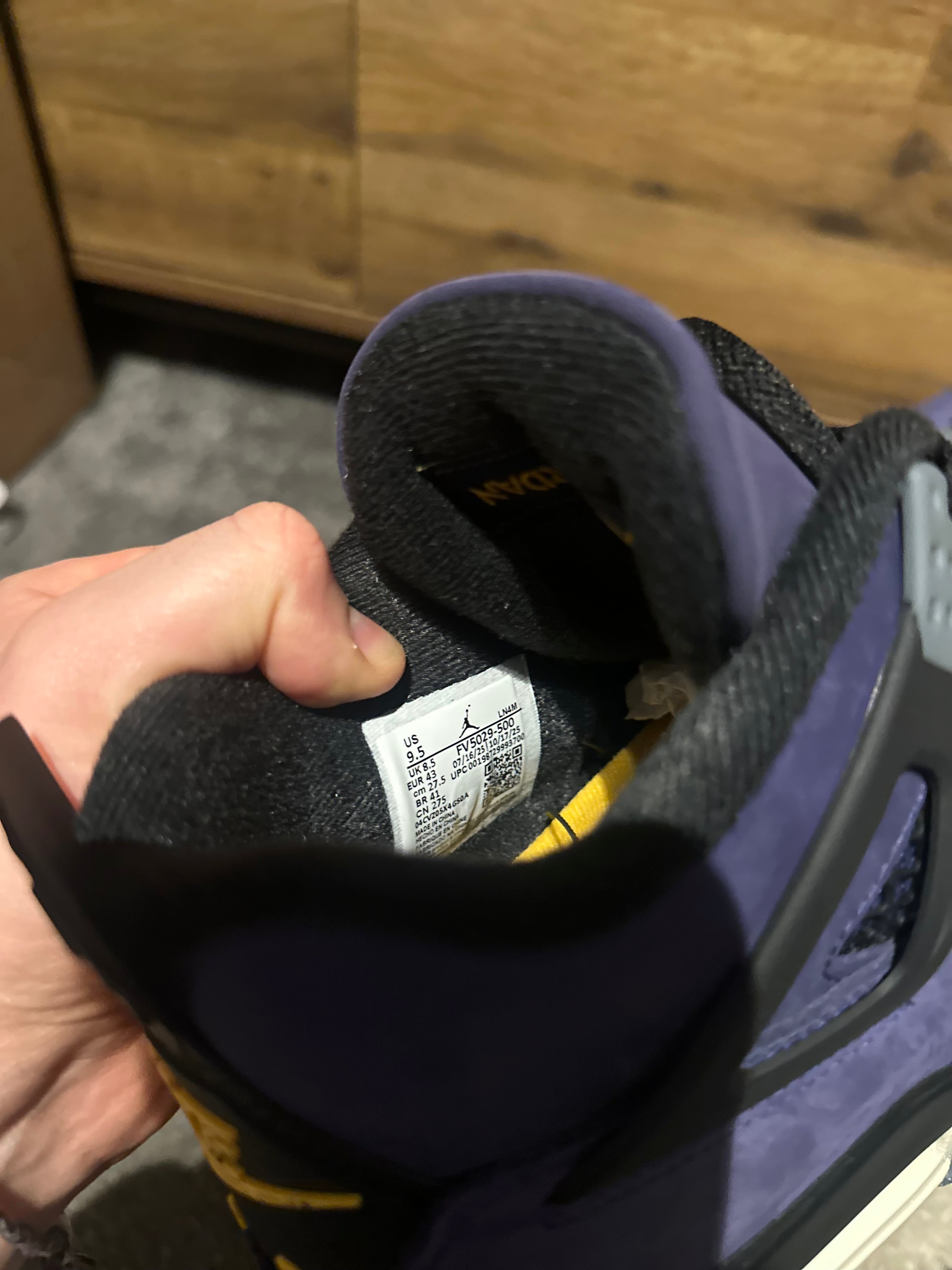 Nike Air Jordan 4 “Lakers” U.K. 8.5