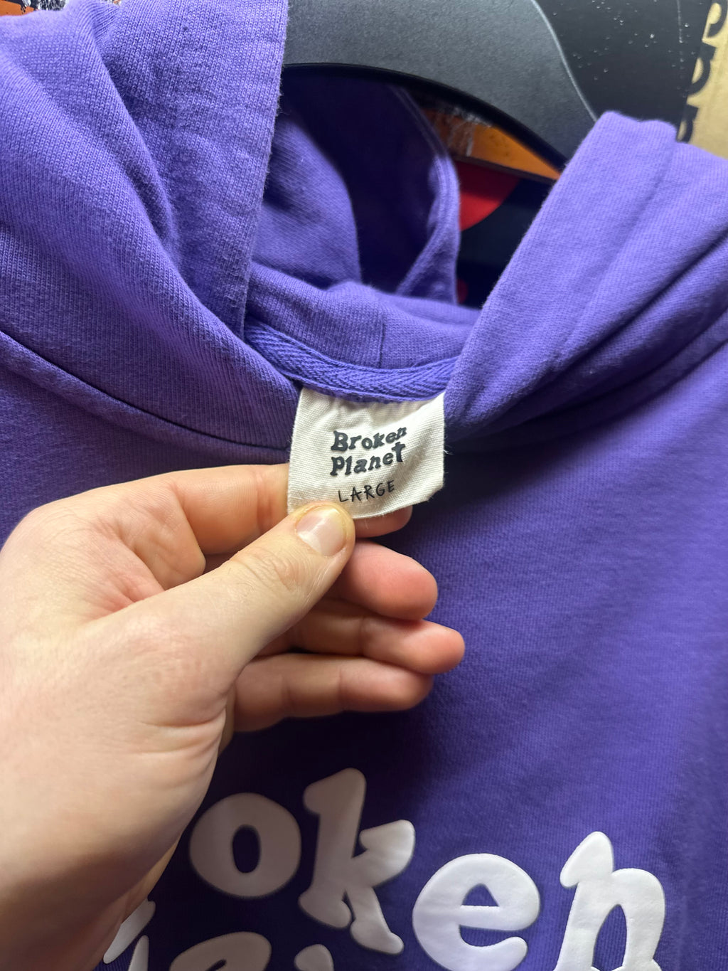 Broken Planet Hoodie “Purple Main Logo ” Size large