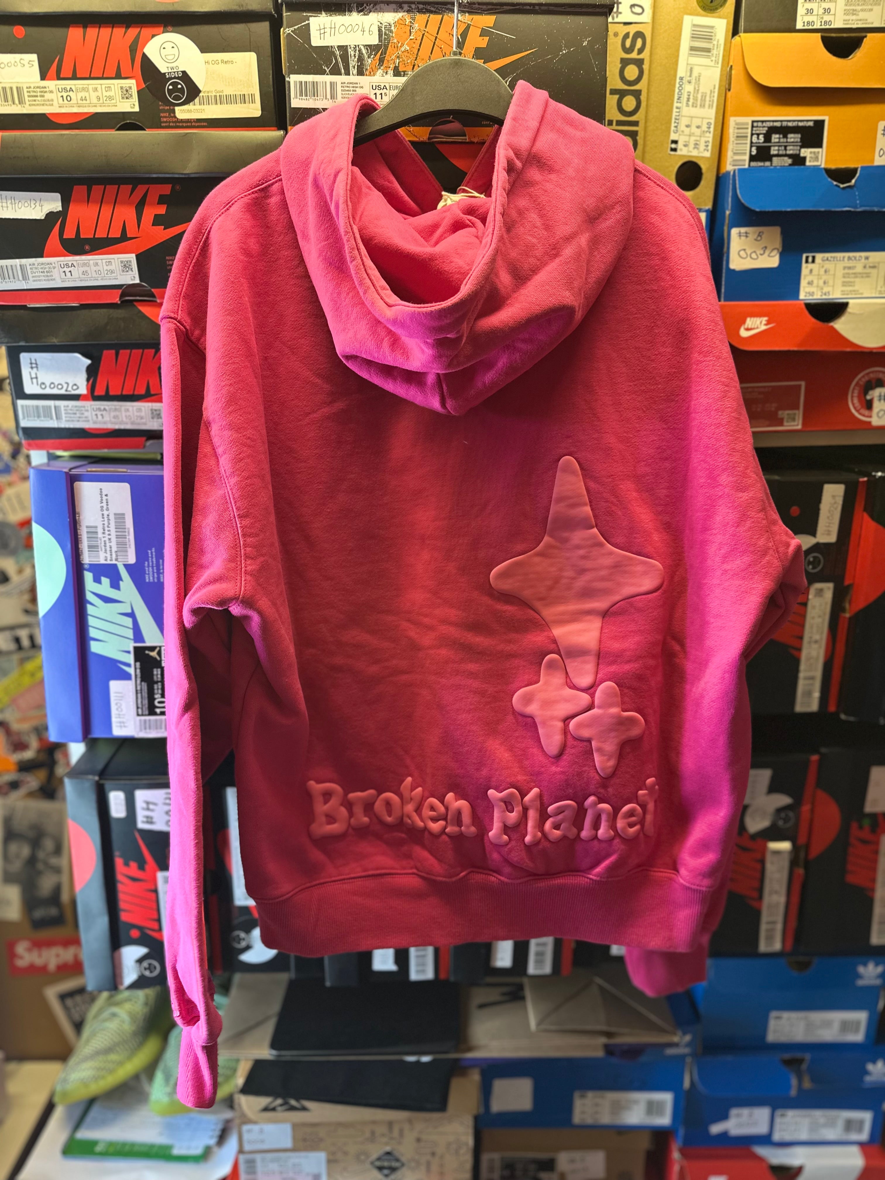 Broken Planet Hoodie “Hot Pink Basic Logo” Size Medium