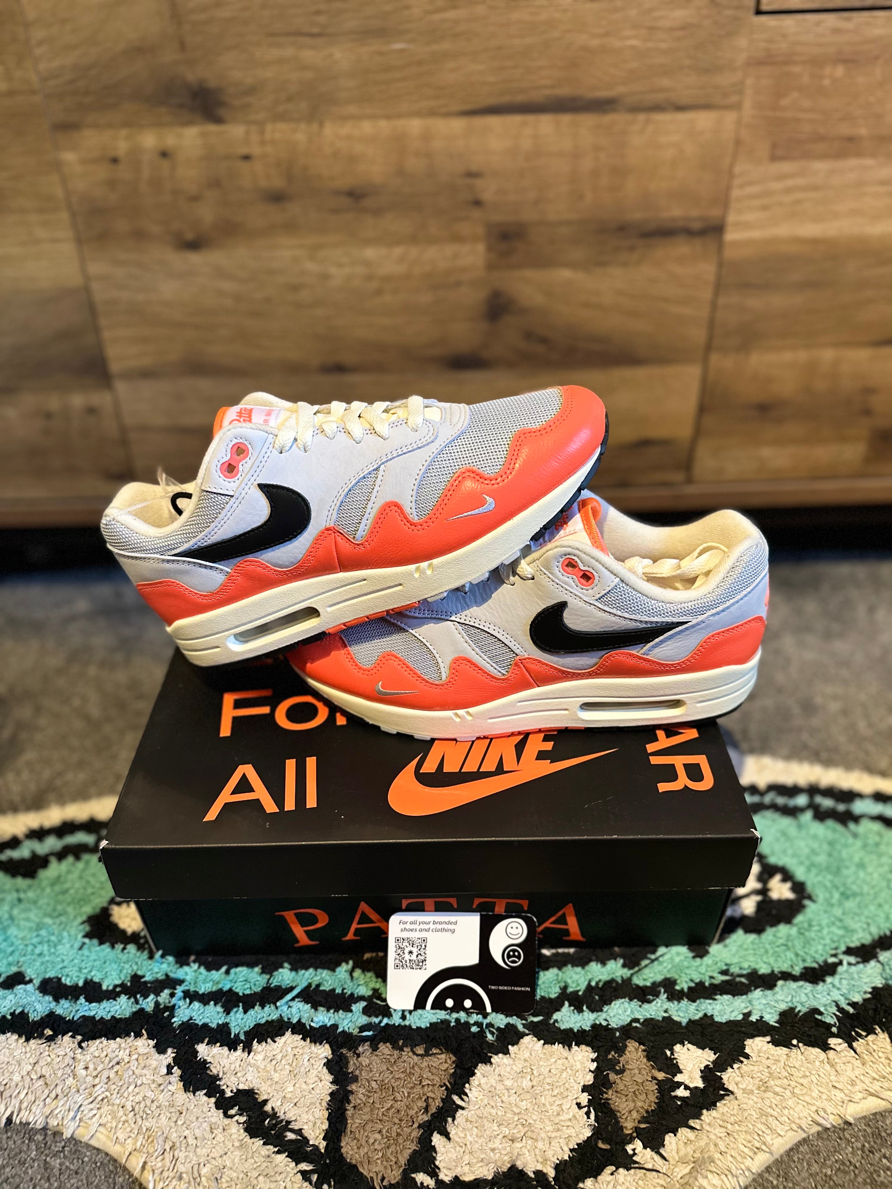Nike air max 1 “Patta Waves White Hyper Crimson Pure Platinum” U.K. 8.5