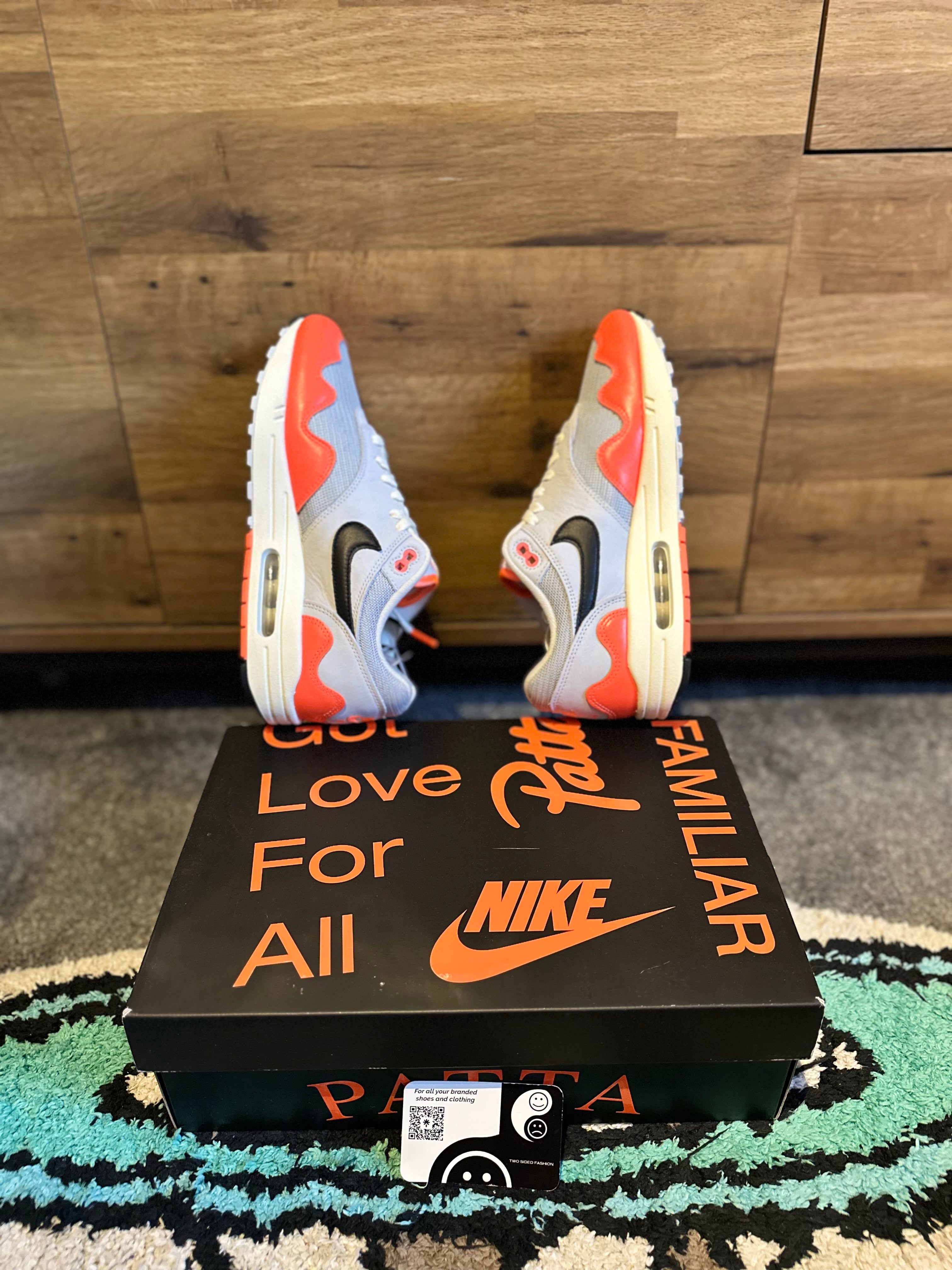 Nike air max 1 “Patta Waves White Hyper Crimson Pure Platinum” U.K. 8.5