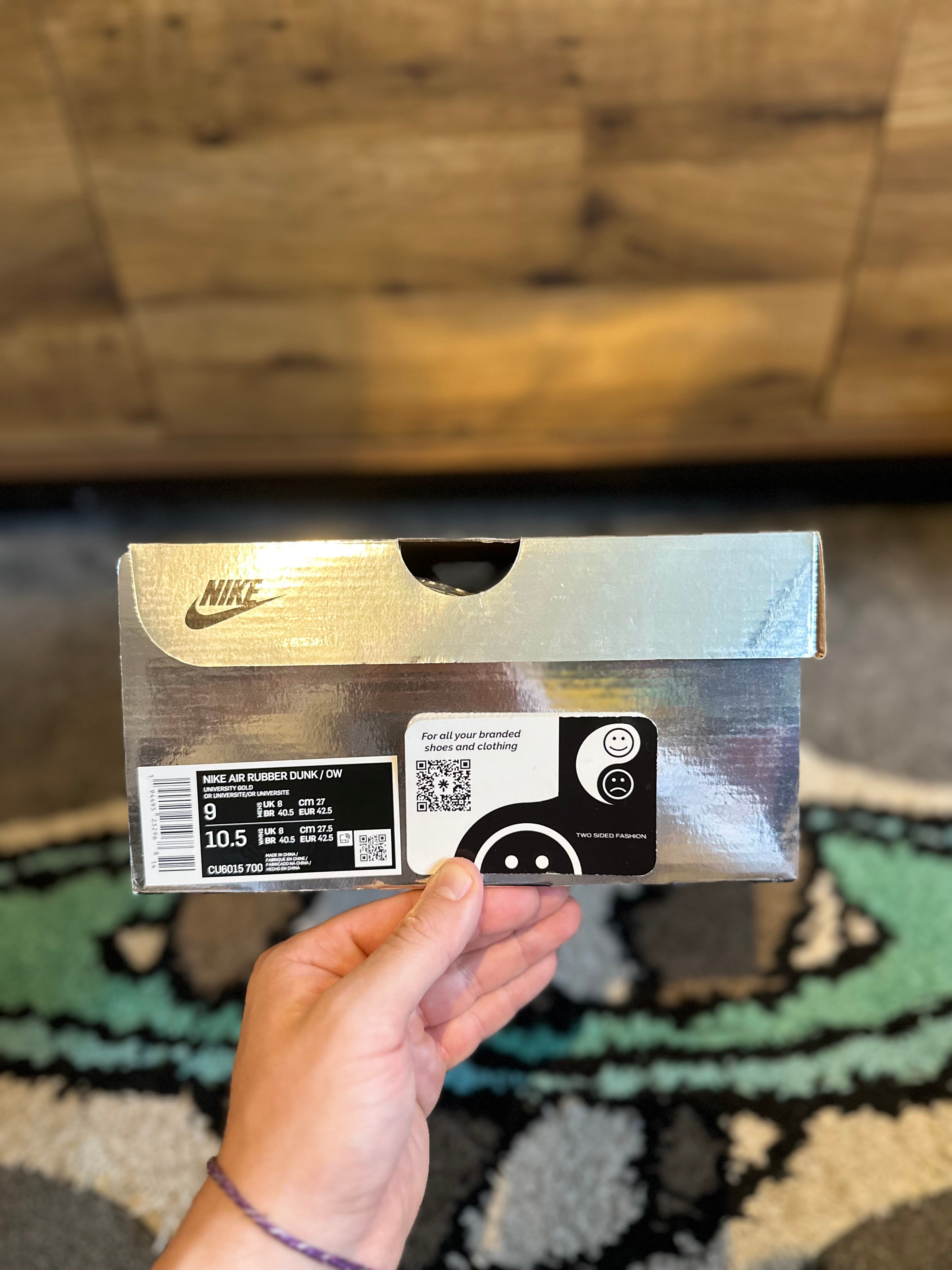 Nike Air Dunk Rubber Dunk Off-White “Off-White University Gold ” U.K. 8