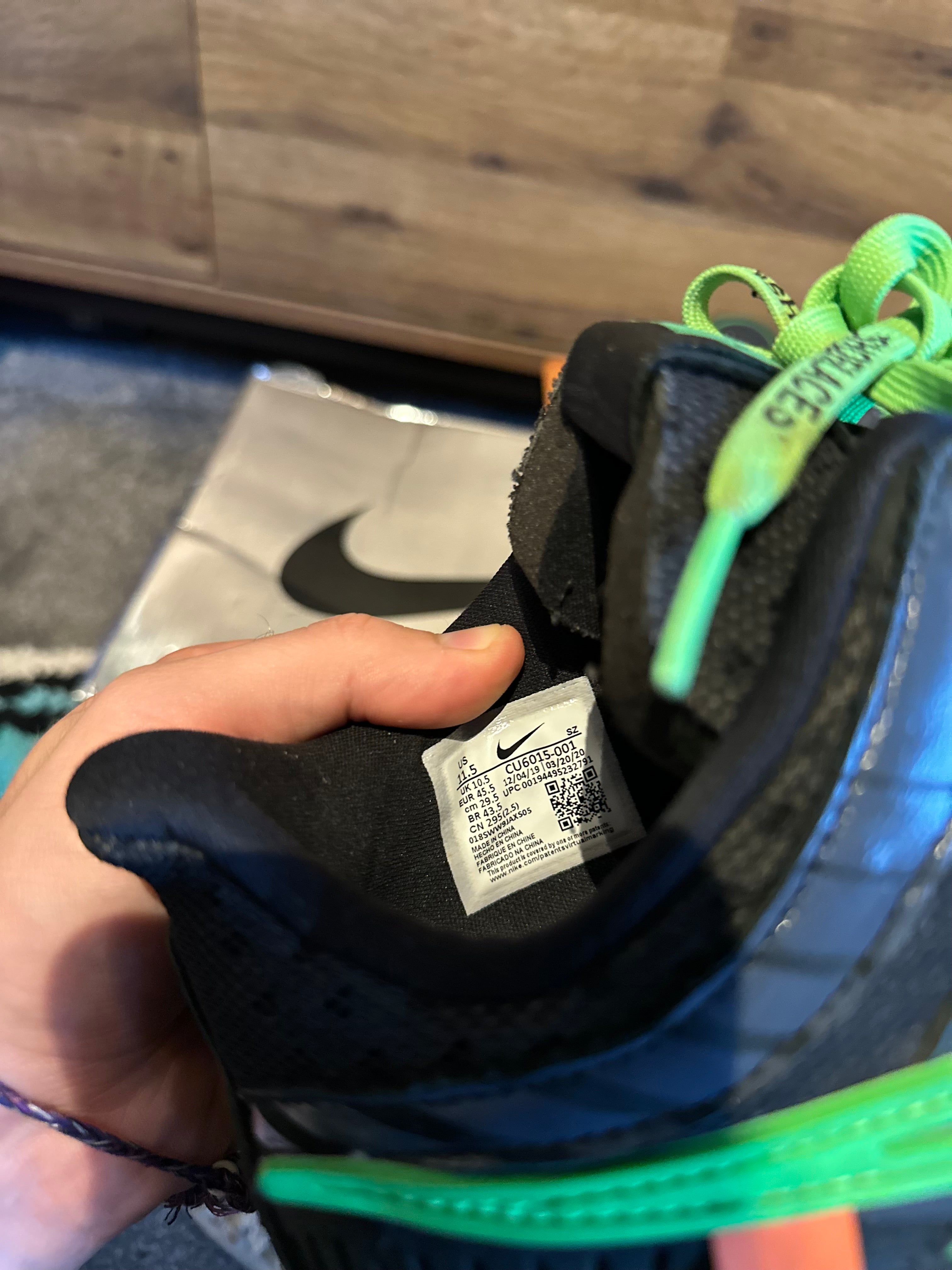 Nike Air Dunk Rubber Dunk Off-White “Off-White Green Strike ” U.K. 10.5