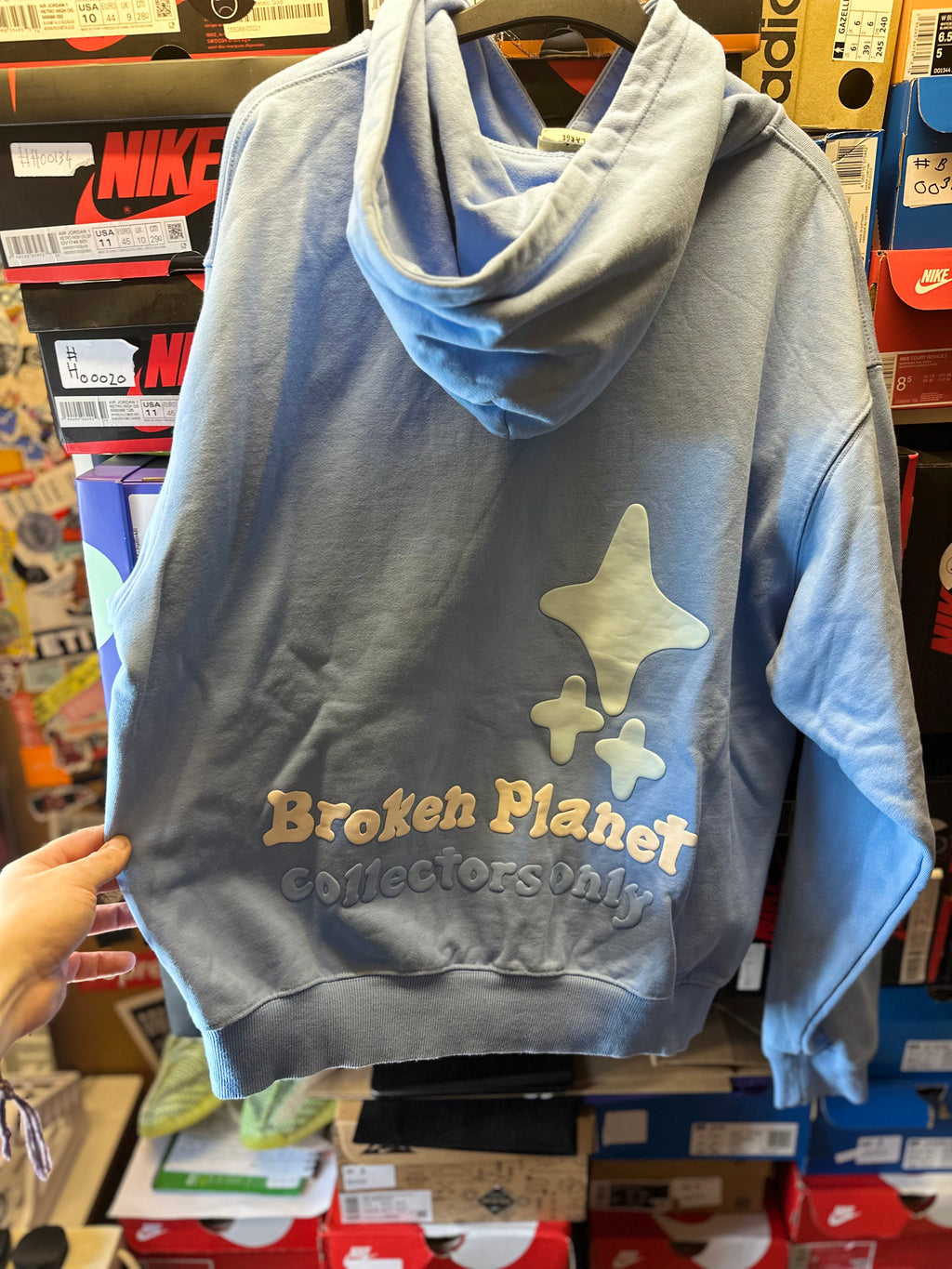 Broken Planet Hoodie “Baby blue Basic Logo Collectors Only” Size Large